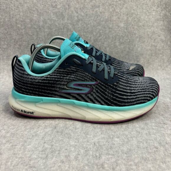 Skechers Go Run Forza 4 Womens Shoes Size 7 Blue Running Sneakers Comfort 128095 - Picture 4 of 9